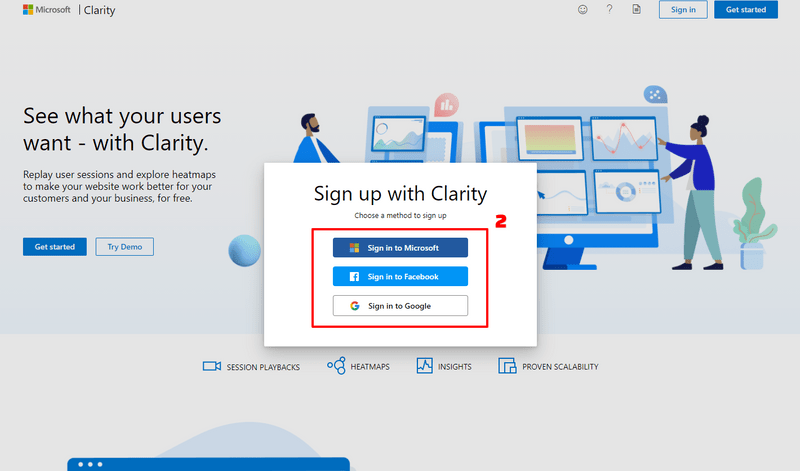 microsoft clarity signup