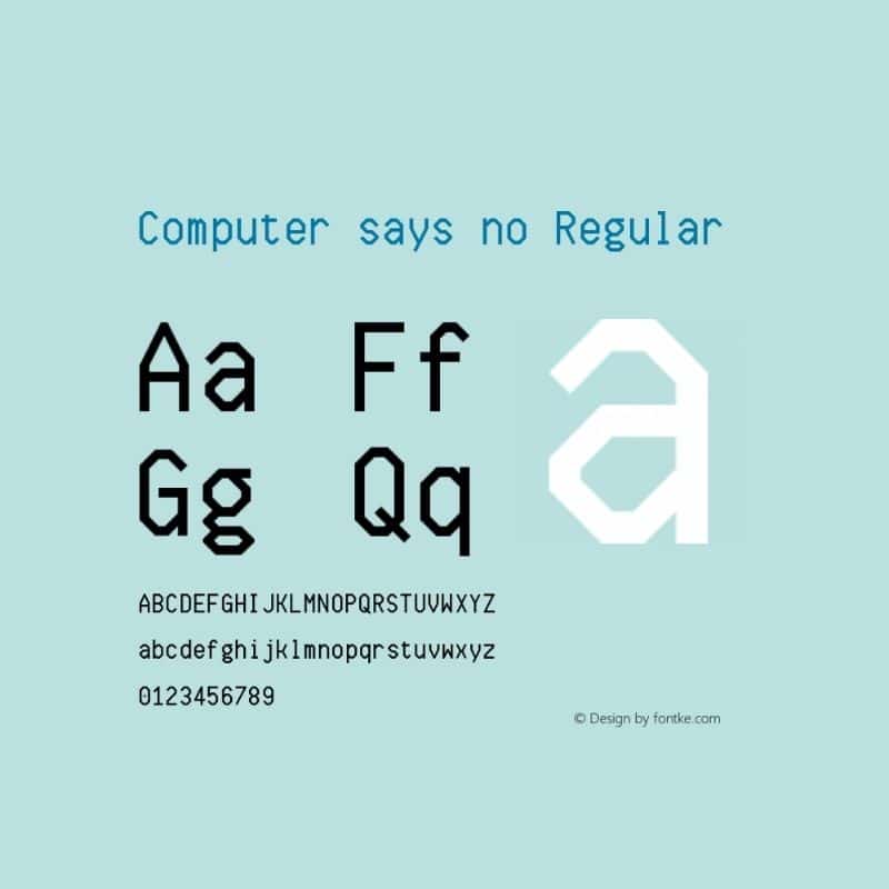 computer says no font regular